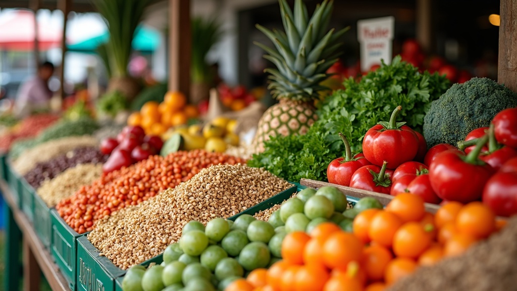 Fresh produce at an urban farmer's market