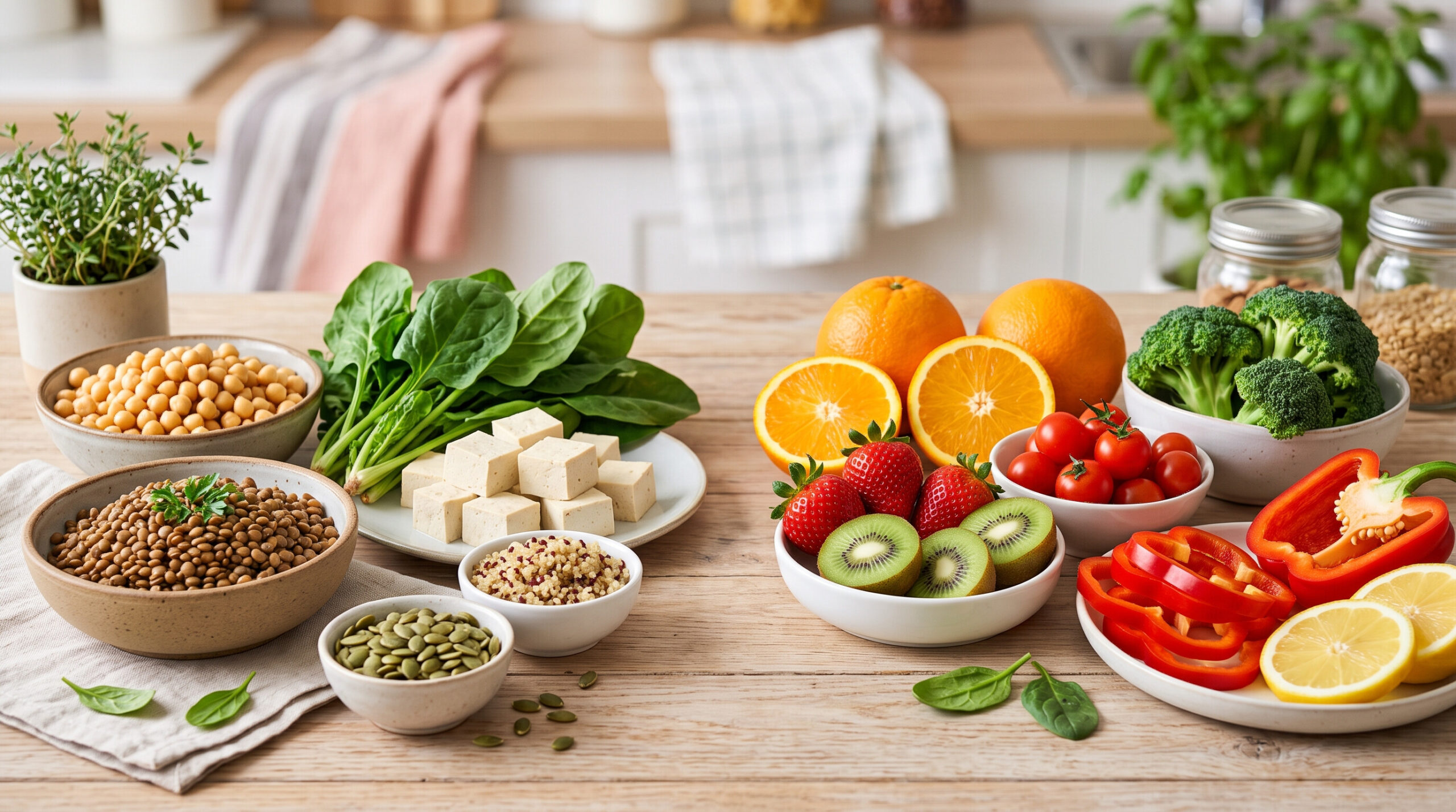 vitamin c rich foods paired with iron rich plant foods to improve iron absorption